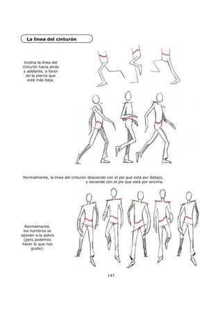La linea del cinturón
147
Inclina la línea del
cinturón hacia atrás
y adelante, a favor
de la pierna que
esté más baja.
Normalmente, la línea del cinturón desciende con el pie que está por debajo,
y asciende con el pie que está por encima.
Normalmente,
los hombros se
oponen a la pelvis
(pero podemos
hacer lo que nos
guste).
 