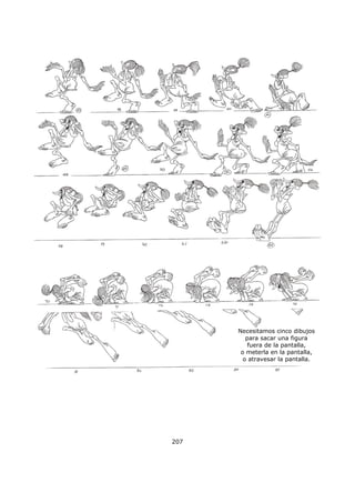 207
Necesitamos cinco dibujos
para sacar una figura
fuera de la pantalla,
o meterla en la pantalla,
o atravesar la pantalla.
 