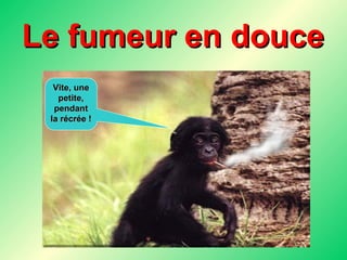 Le fumeur en douce Vite, une petite, pendant la récrée ! 