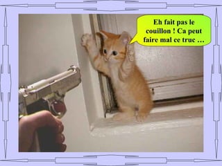 Eh fait pas le
 couillon ! Ca peut
faire mal ce truc …
 