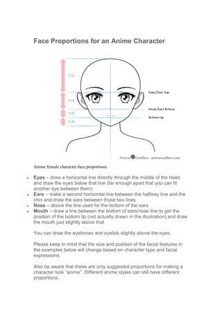 Anime Tutorial Face Proportions for Beginners  Domestika