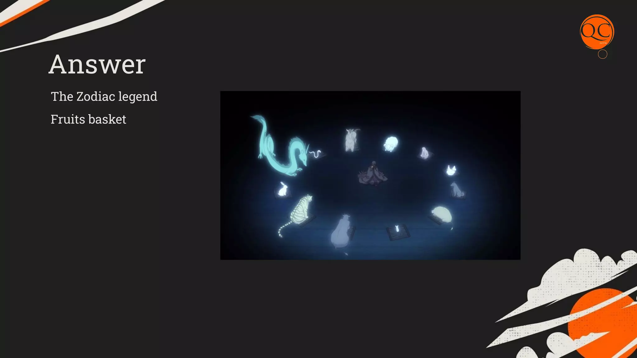 Answer
The Zodiac legend
Fruits basket
 