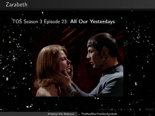 Zarabeth
TOS Season 3 Episode 23: All Our Yesterdays
Kristína Kik Rebrová TheRealStarTrekSexSymbols
 