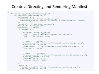 Create a Directing and Rendering Manifest
 