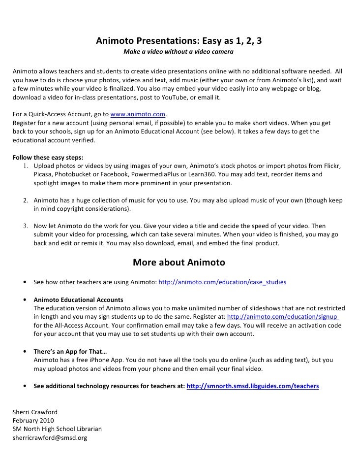 Animoto Examples For Education – HVLSI