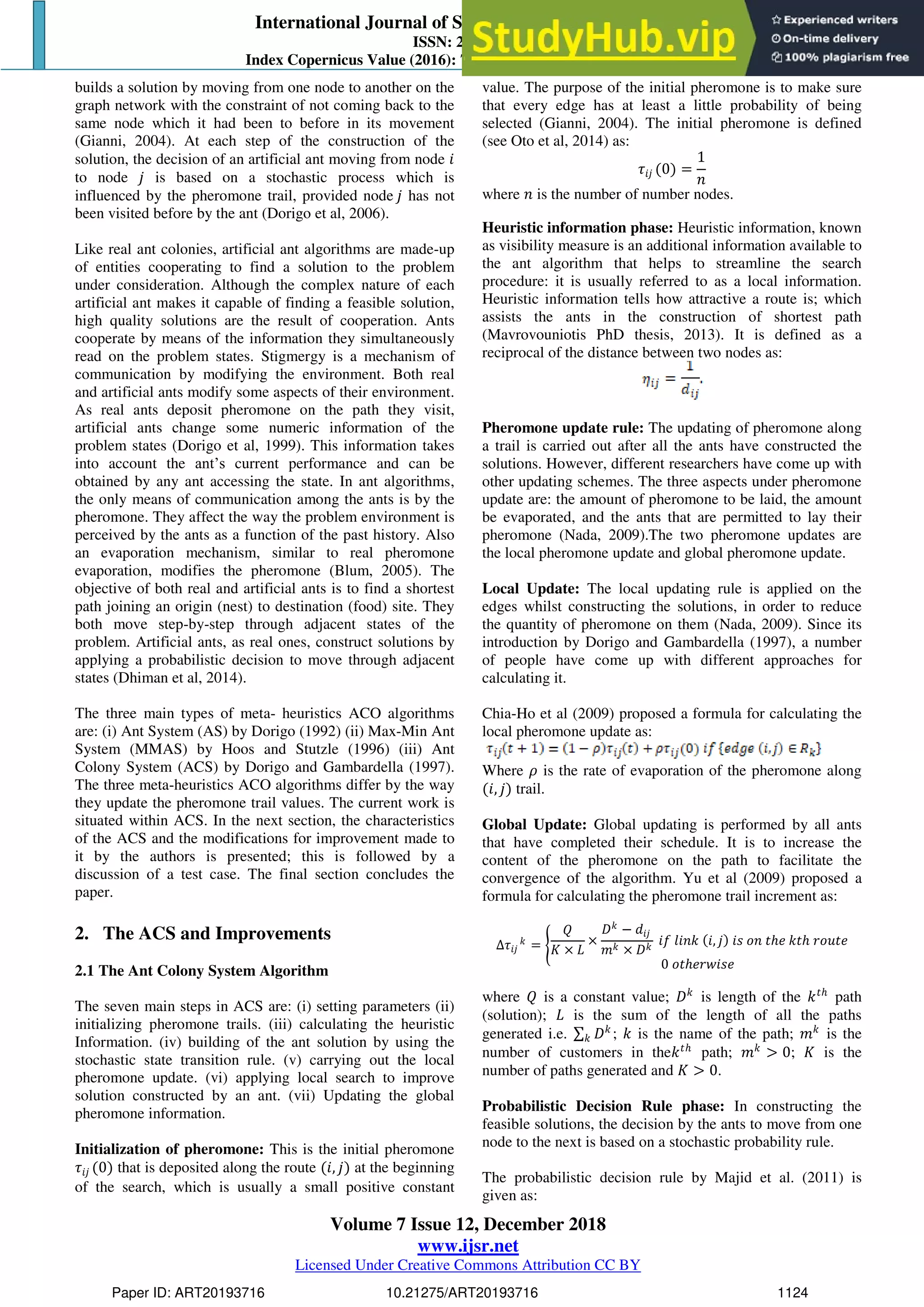 An Improved Ant Colony System Algorithm for Solving Shortest Path ...