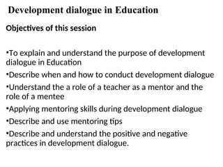 Example Development Dialogue Response An Inclusive classroom environment Summary.ppt