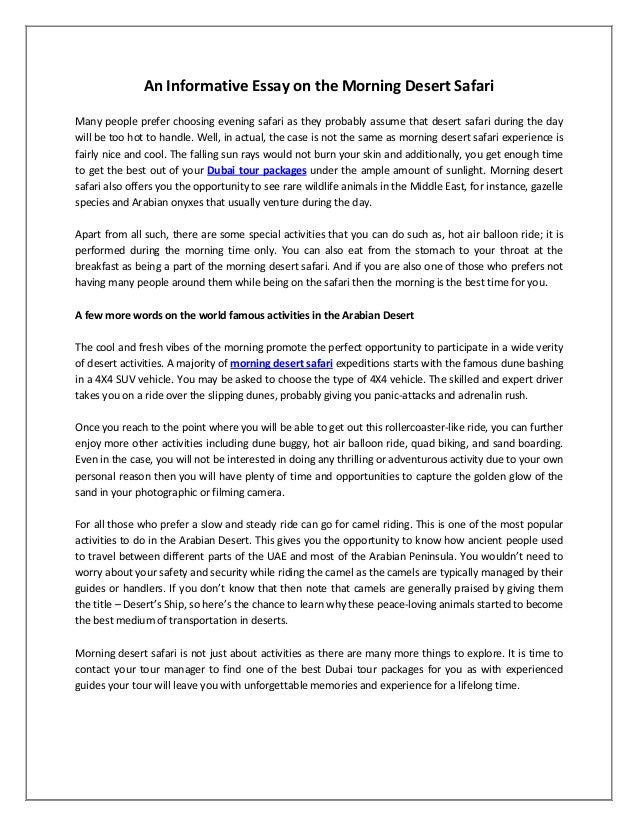 Walking in desert essay image