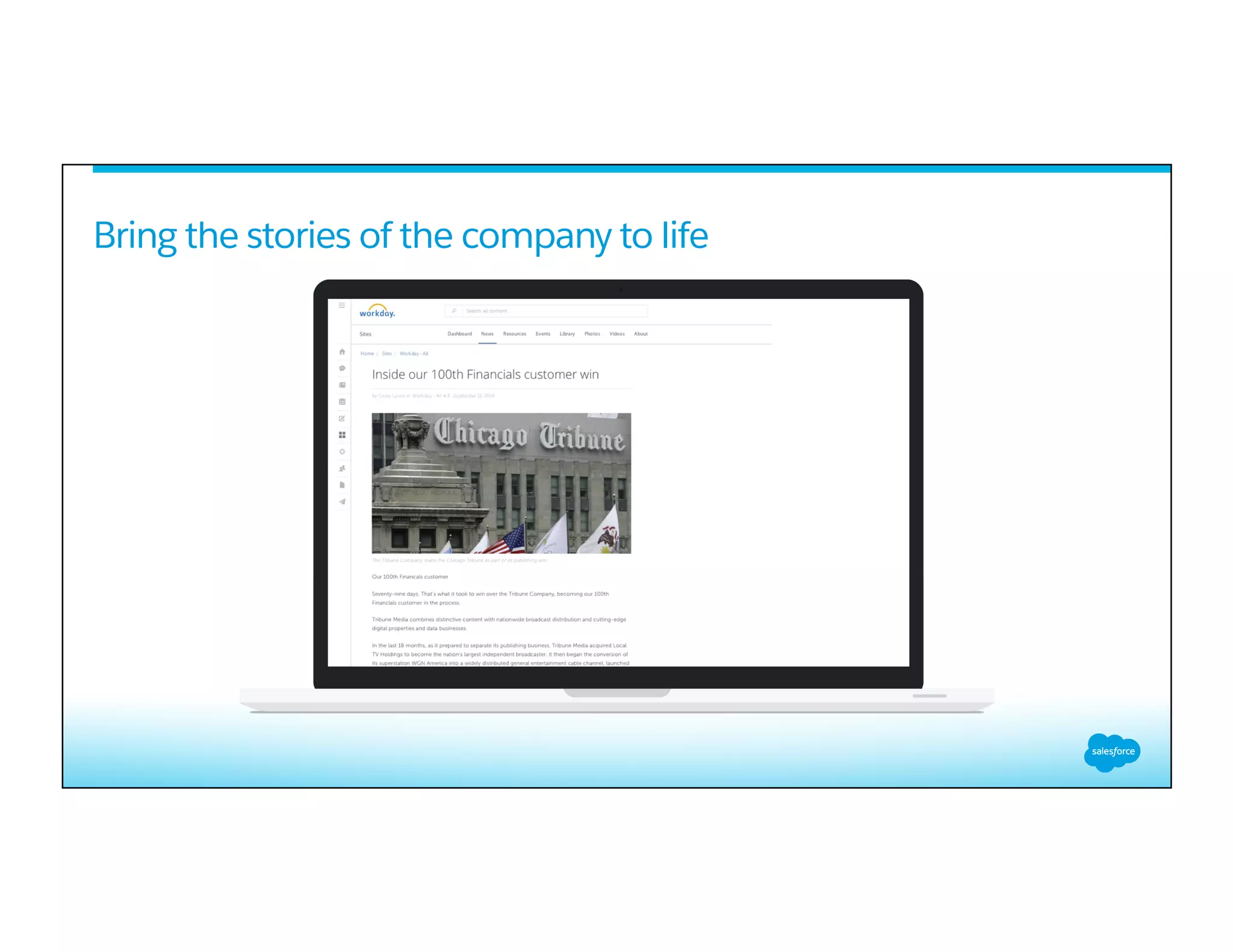 Bring the stories of the company to life
 