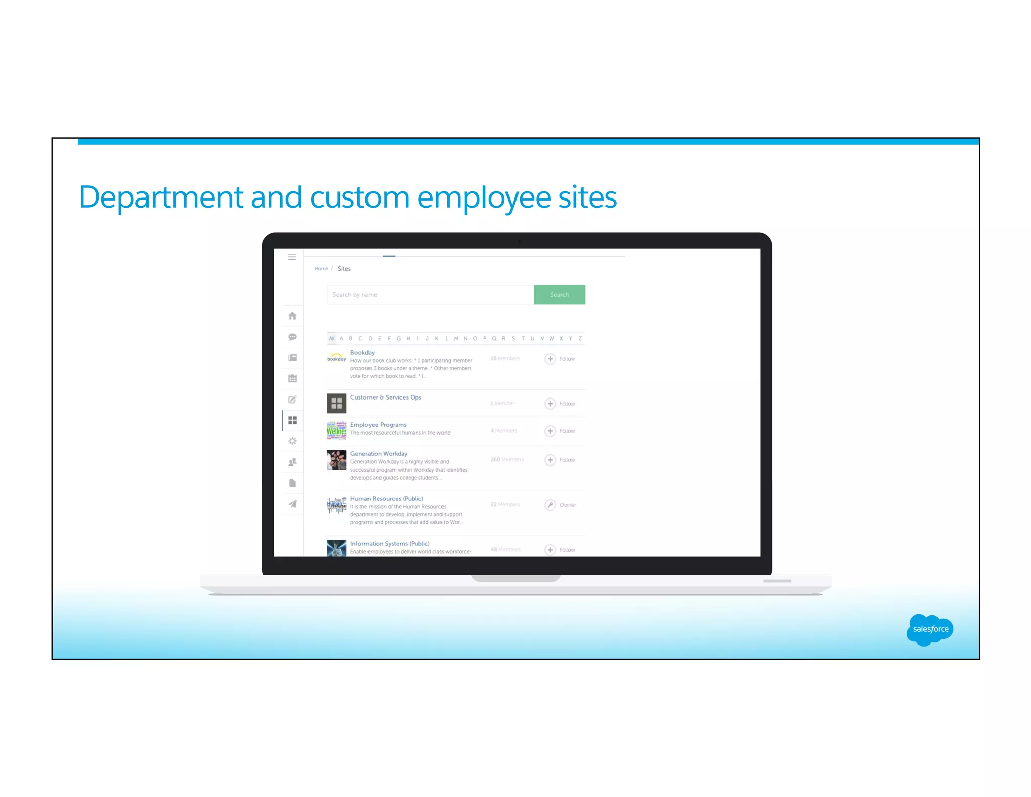 Department and custom employee sites
 