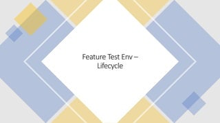 © 2019, Amazon Web Services, Inc. or its affiliates. All rights reserved.
Feature Test Env –
Lifecycle
 