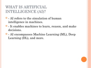 Recent trends in Artificial intelligence and Machine learning | PPT