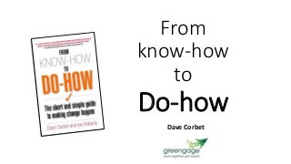 From 
know-how 
to 
Do-how 
Dave Corbet 
 