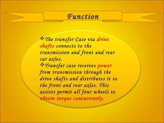 An insights of transfer case problems & its repairs | PPT