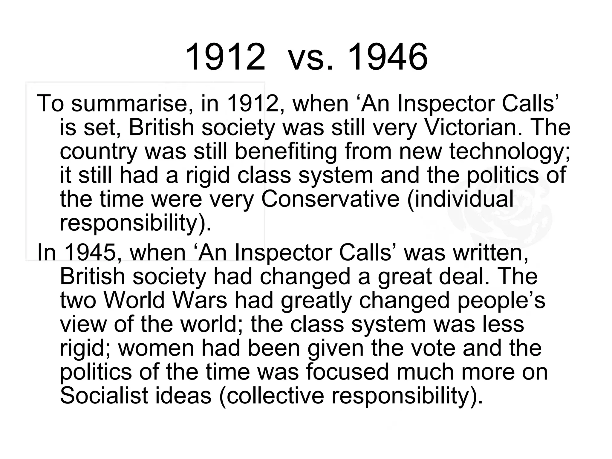 1912 Inpecter An Inspector Calls Revision | PPT