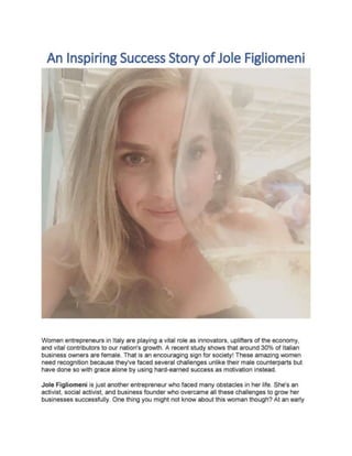 Jole Figliomeni- A Woman Playing Countless Roles