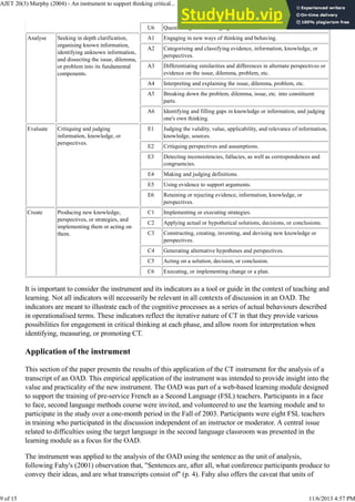 An Instrument To Support Thinking Critically About Critical Thinking In ...