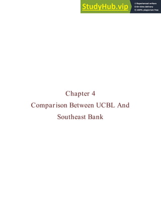 Chapter 4
Comparison Between UCBL And
Southeast Bank
 