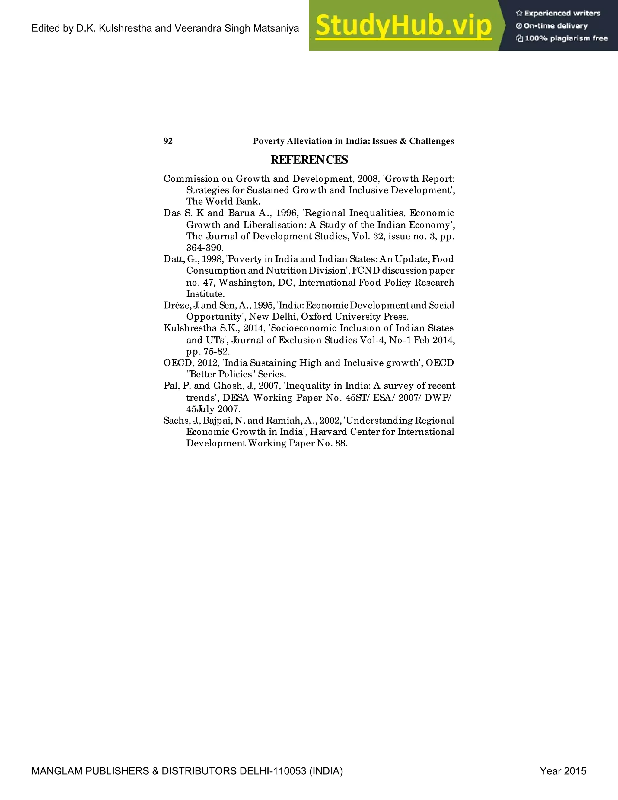 An Interstate Study Of Poverty And Inequality In India | PDF