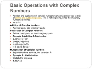 An introdcution to complex numbers jcw | PPTX