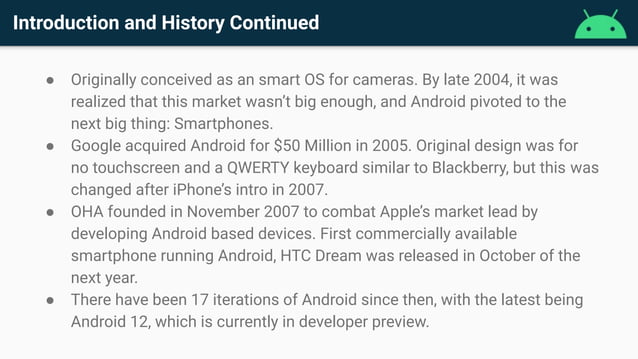 An introduction on Android OS, its working and android development ...