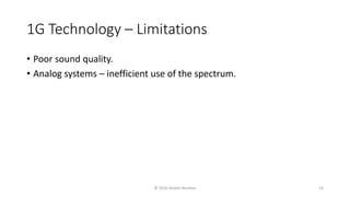 1G Technology – Limitations
• Poor sound quality.
• Analog systems – inefficient use of the spectrum.
© 2020 Andrei Novikov 14
 
