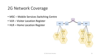 2G Network Coverage
• MSC – Mobile Services Switching Centre
• VLR – Visitor Location Register
• HLR – Home Location Register
© 2020 Andrei Novikov 29
 