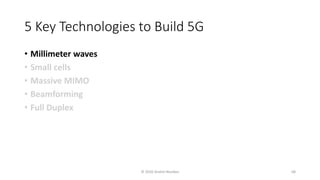 5 Key Technologies to Build 5G
• Millimeter waves
• Small cells
• Massive MIMO
• Beamforming
• Full Duplex
© 2020 Andrei Novikov 68
 