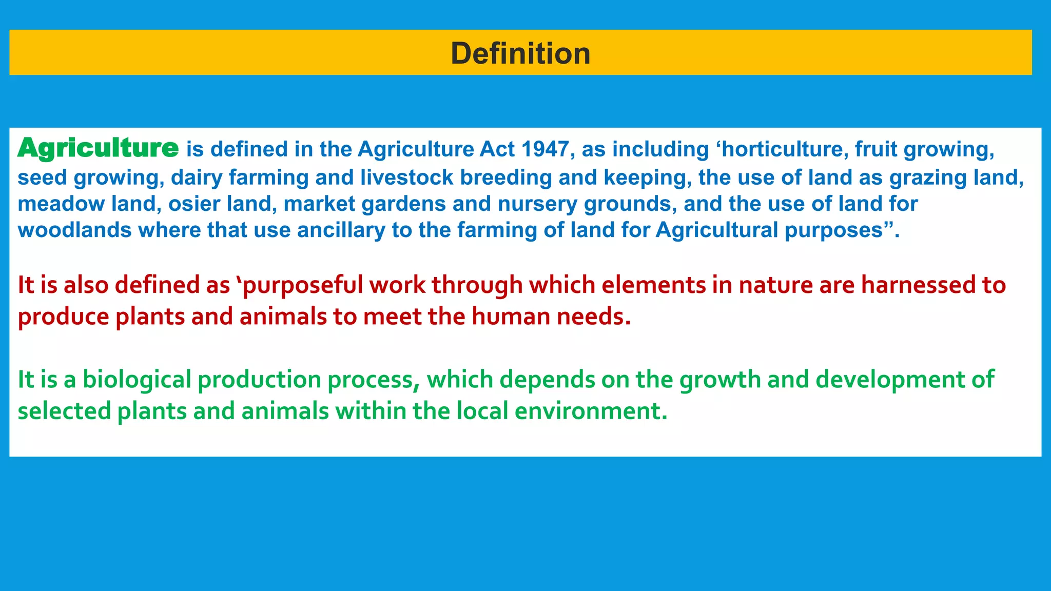 An introduction to agriculture and agronomy | PPTX