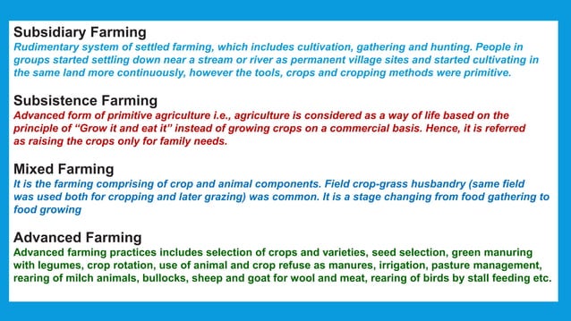 An introduction to agriculture and agronomy | PPTX