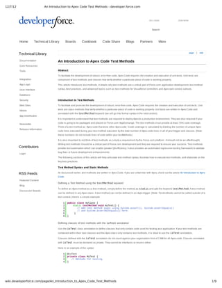 An introduction to apex code test methods developer.force | PDF