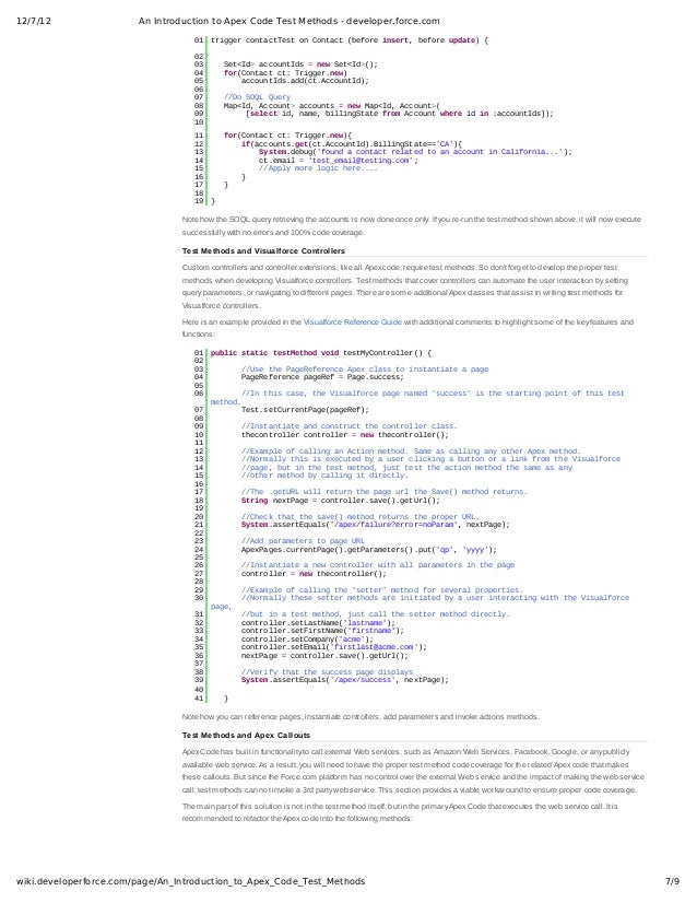 An introduction to apex code test methods developer.force