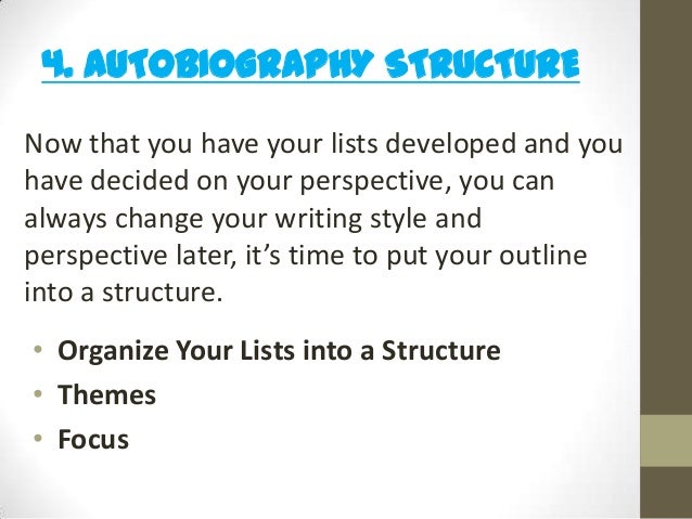 auto biography outline