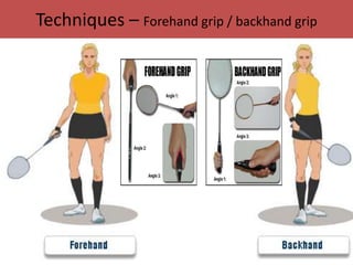 Techniques – Forehand grip / backhand grip 
 