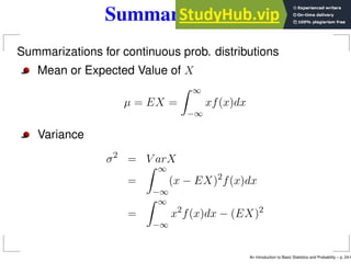 An Introduction To Basic Statistics And Probability | PDF