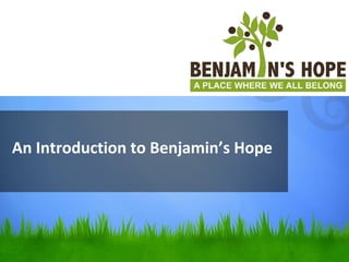 An Introduction to Benjamin’s Hope
 