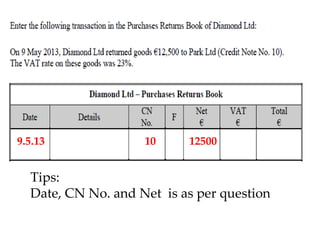9.5.13

10

12500

Tips:
Date, CN No. and Net is as per question

 