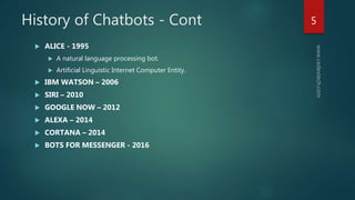 An Introduction to Chatbots - Cedex Technologies LLP | PPTX