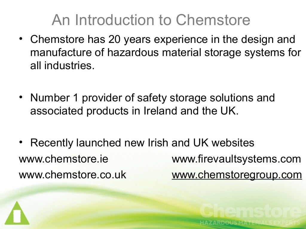An Introduction to Chemstore Hazardous Materials Experts