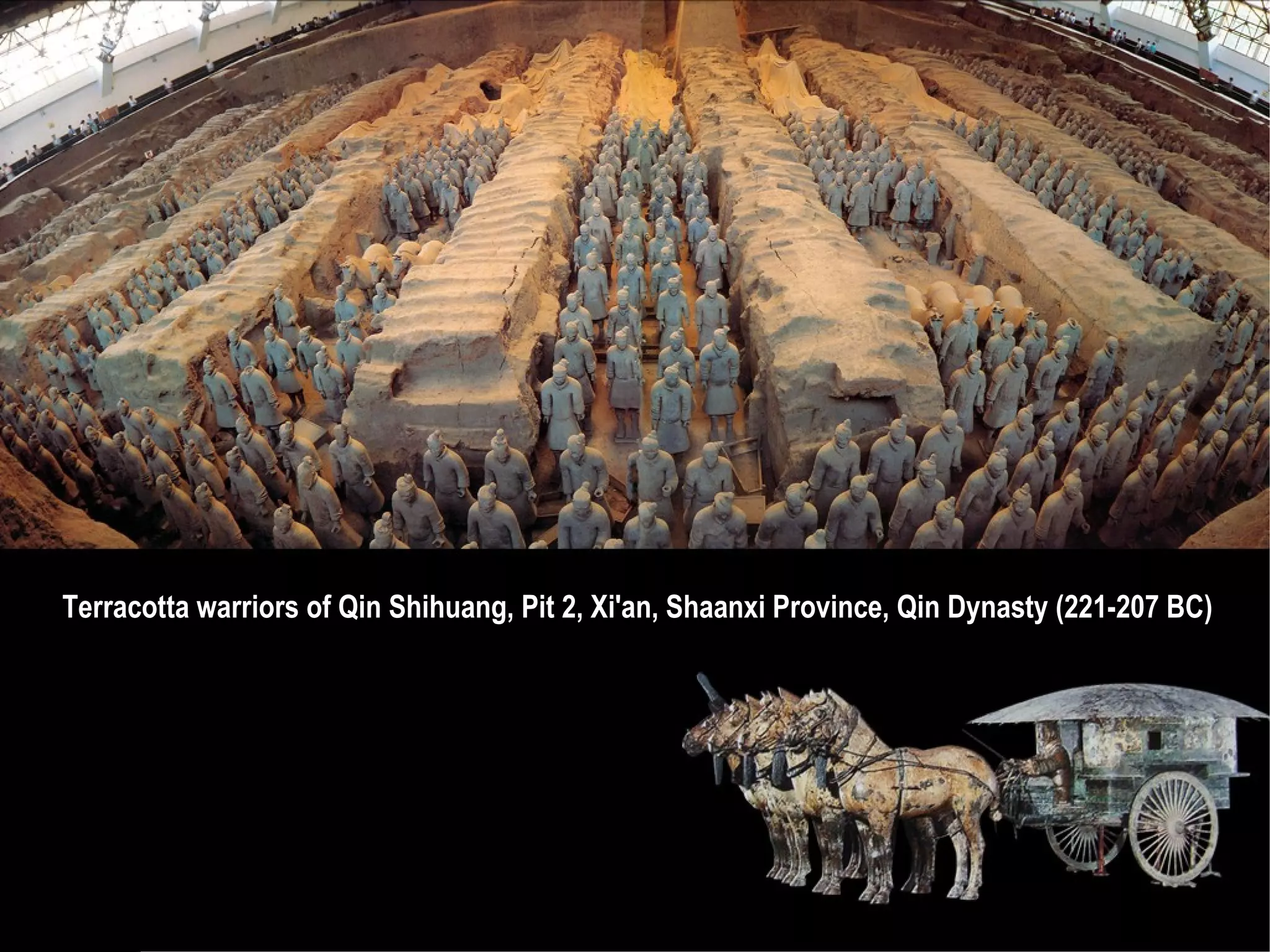 Terracotta warriors of Qin Shihuang, Pit 2, Xi'an, Shaanxi Province, Qin Dynasty (221-207 BC)
 