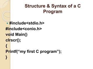 Introduction to c programming language | PPT