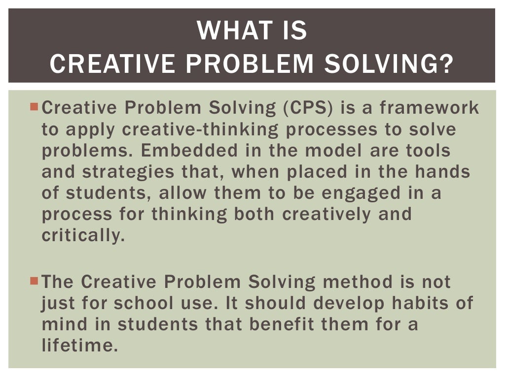An introduction to creative problem solving