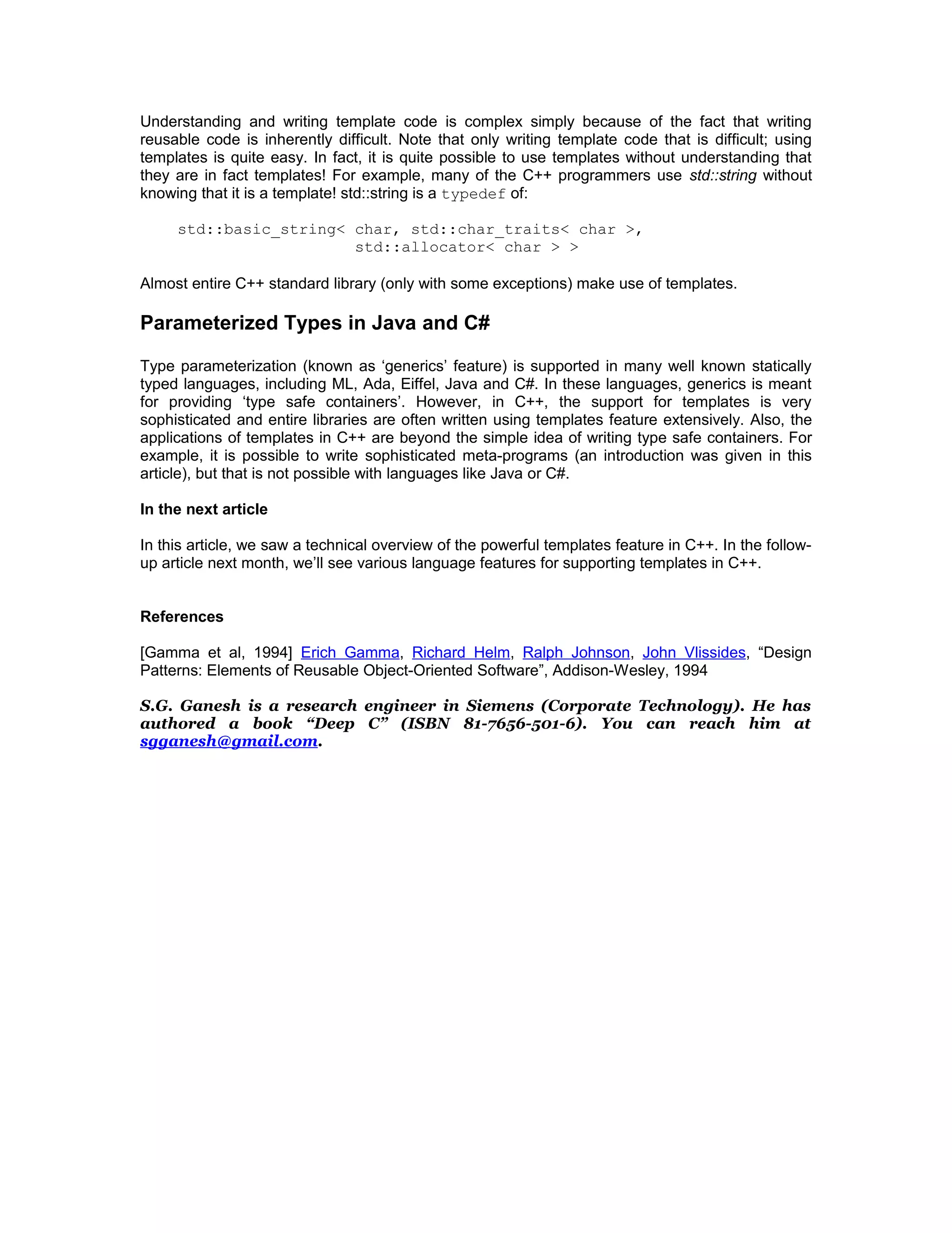 An Introduction To C++Templates | PDF