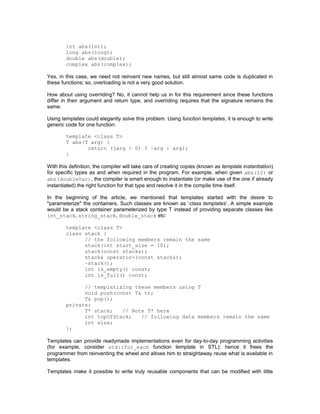 An Introduction To C++Templates | PDF