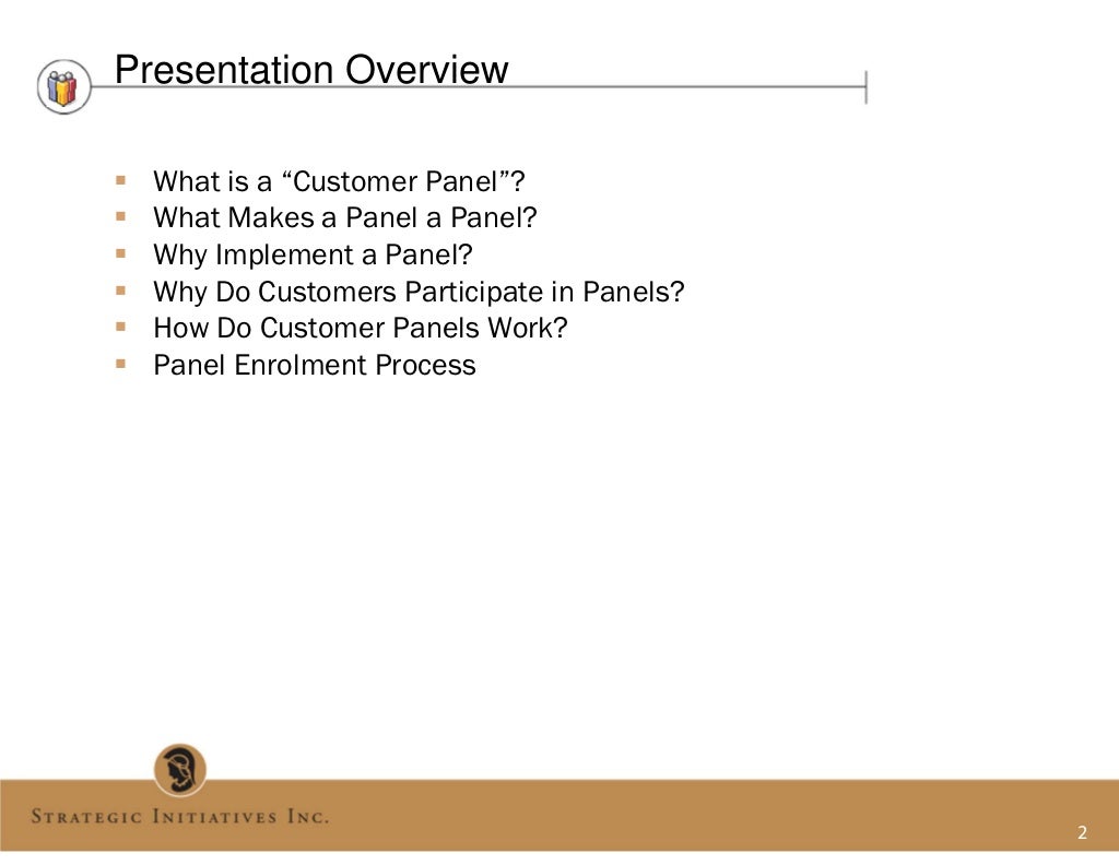 An introduction to customer panels