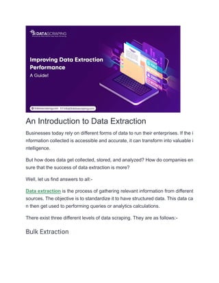 Improving Data Extraction Performance | PDF