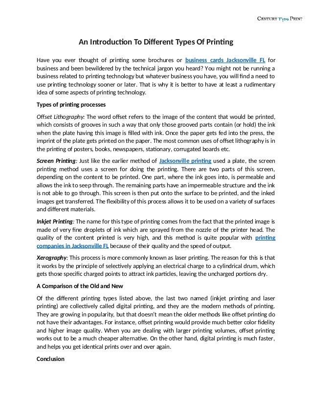 An Introduction to Different Types of Printing
