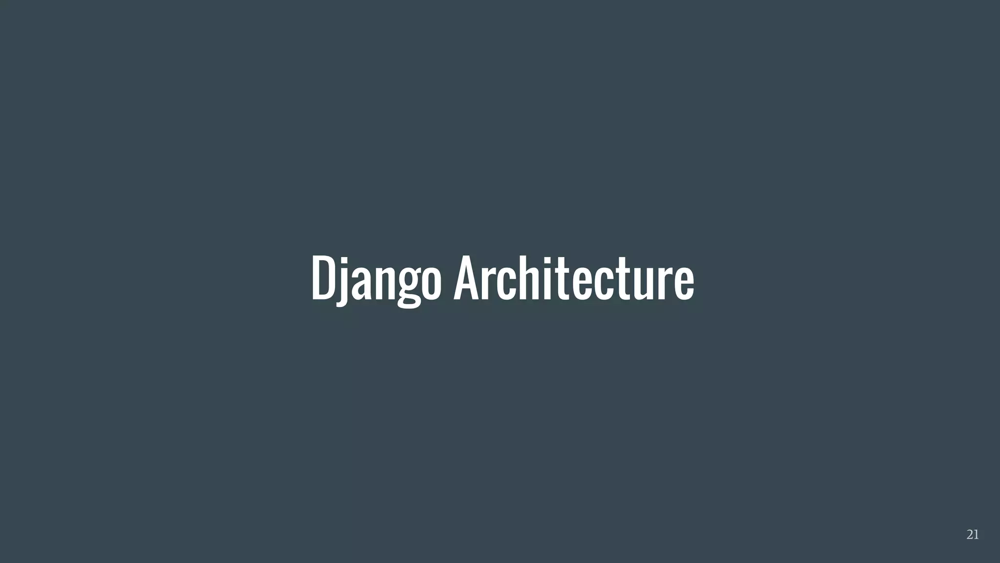 Django Architecture
21
 