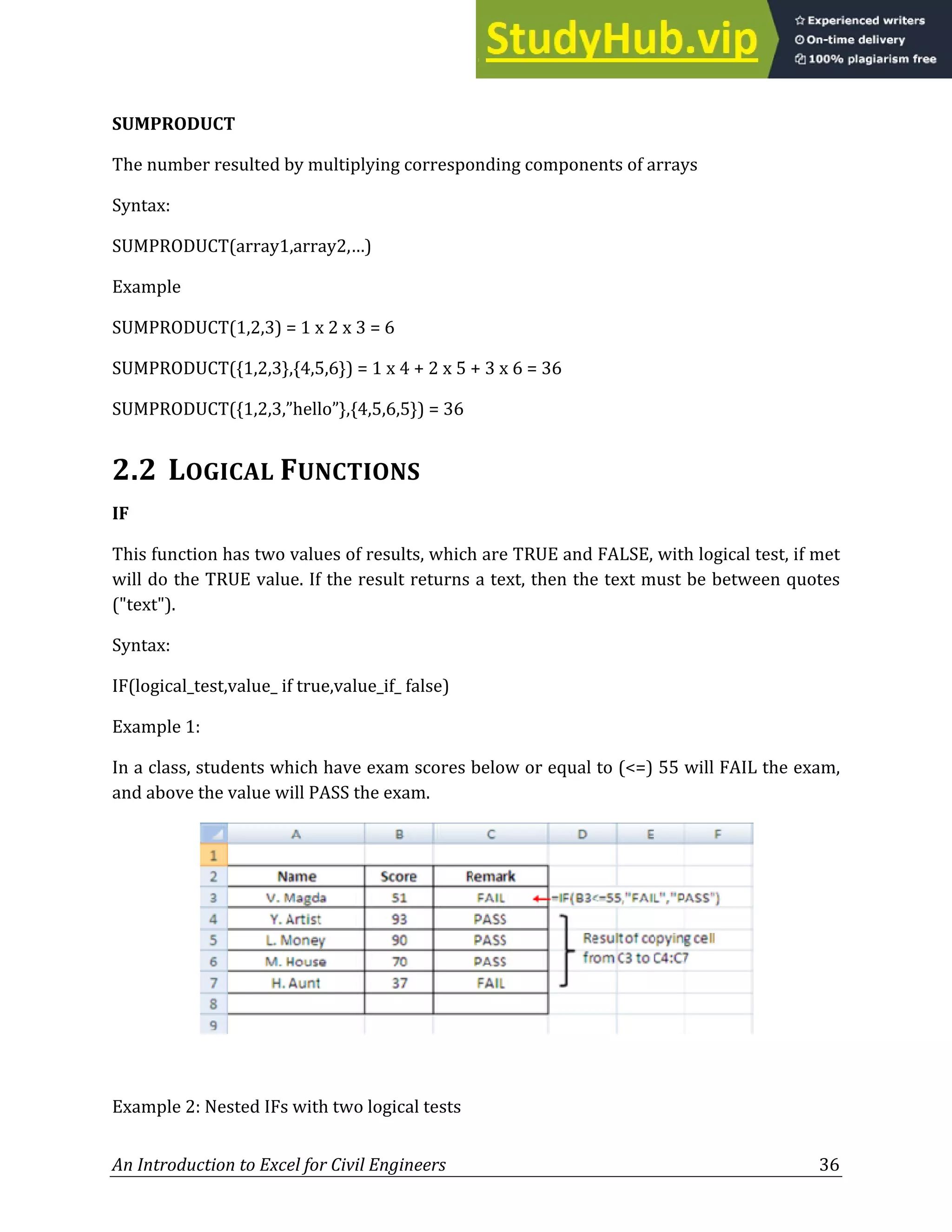 An Introduction To EXCEL For Civil Engineers From Engineering Theory To ...