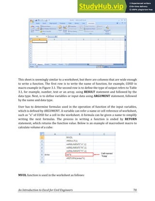 An Introduction To EXCEL For Civil Engineers From Engineering Theory To ...